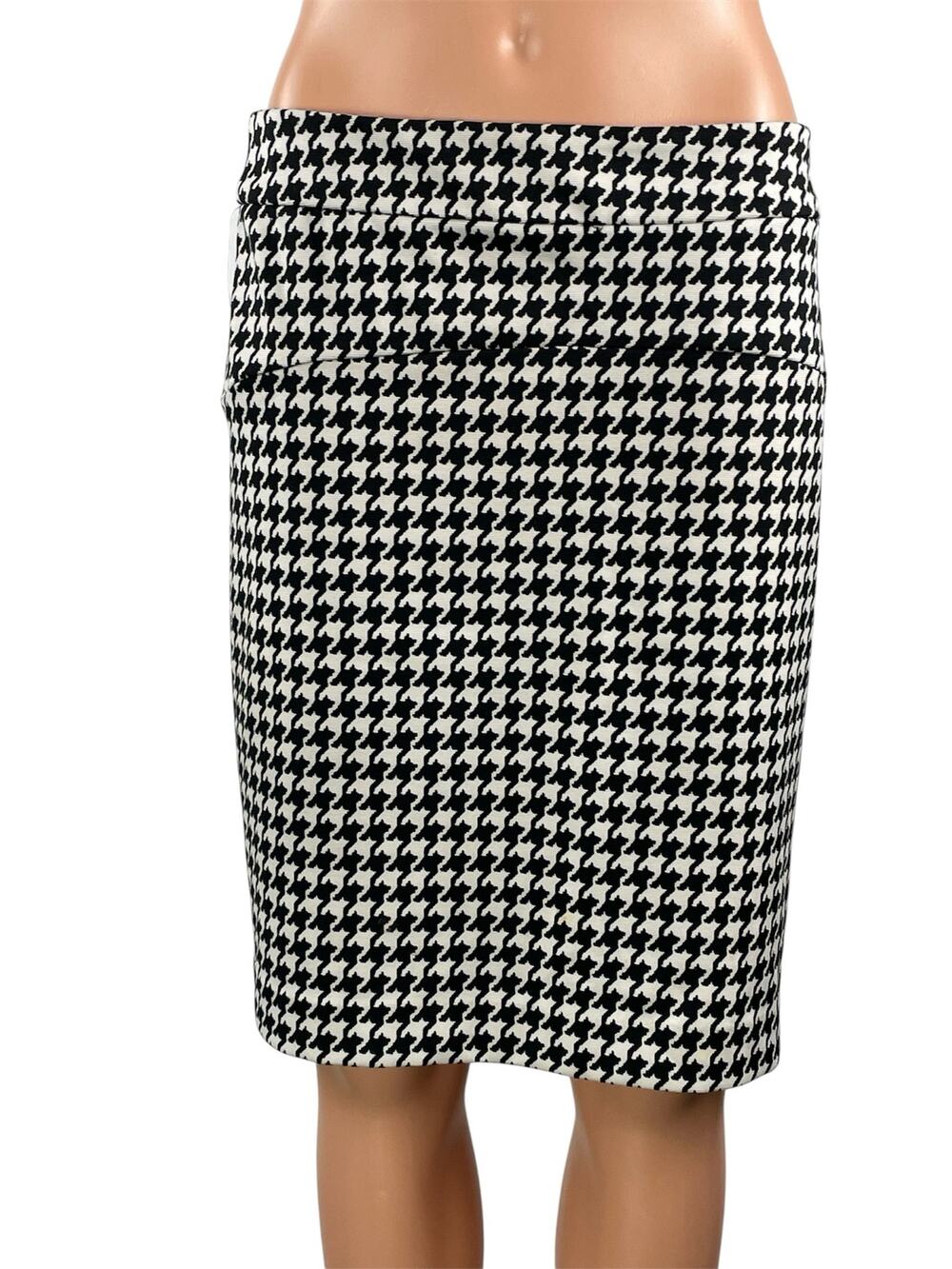 Michael Kors Women's Black Houndstooth High Waist Pencil Mini Skirt Size 6